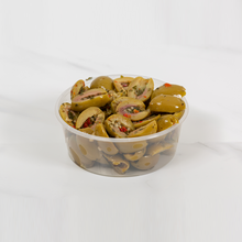 Load image into Gallery viewer, Marinated Split Green Olives - $23 per kilo
